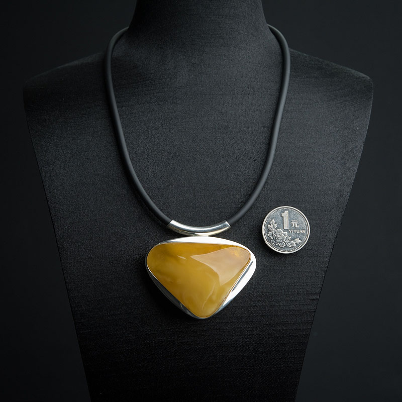 天然带皮白花蜜蜡项链 - 红掌柜