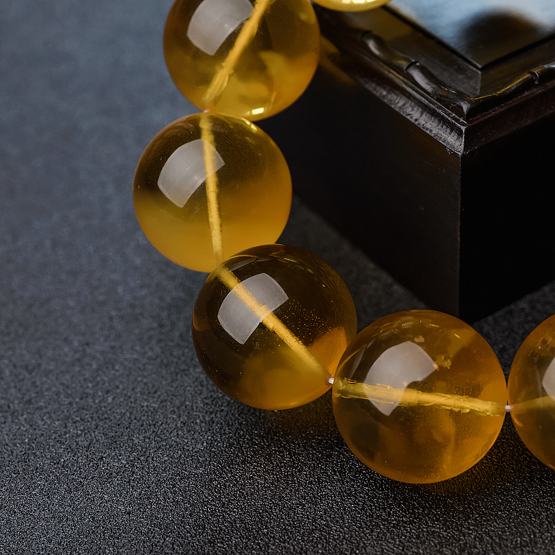 鸡油黄蜜蜡手串-红掌柜