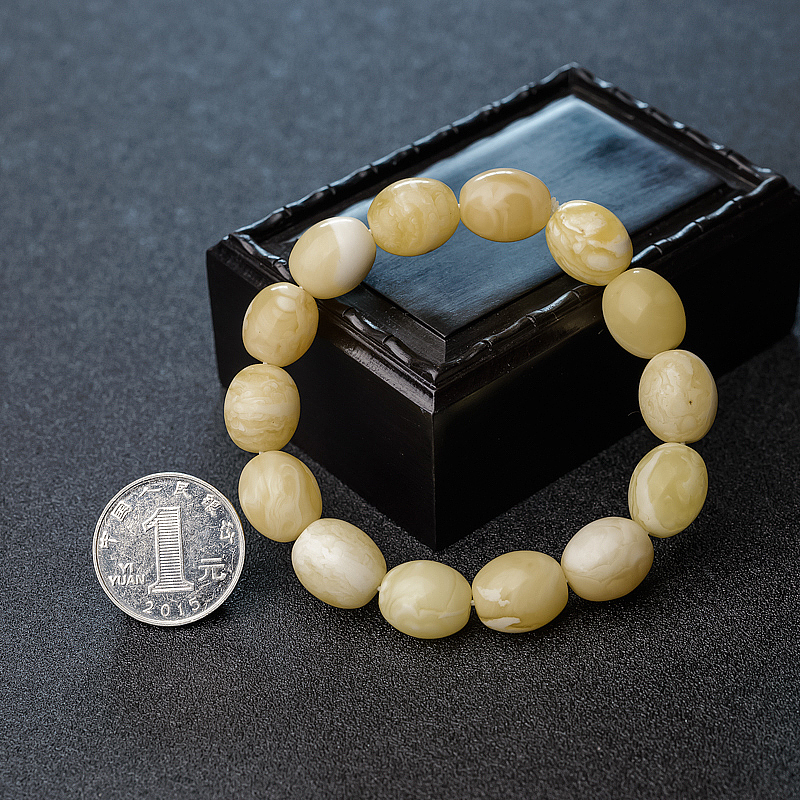 天然蜜蜡米珠手串-红掌柜