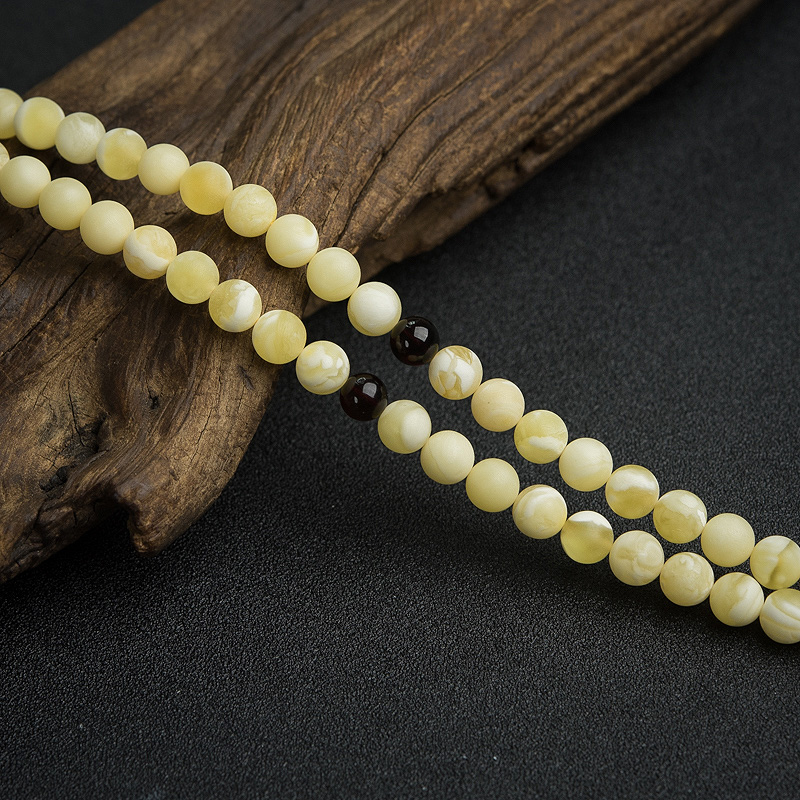 波罗的海天然白花蜜蜡108-红掌柜