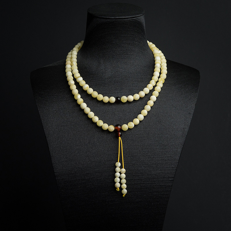 7mm波罗的海天然白花蜜蜡108佛珠-红掌柜