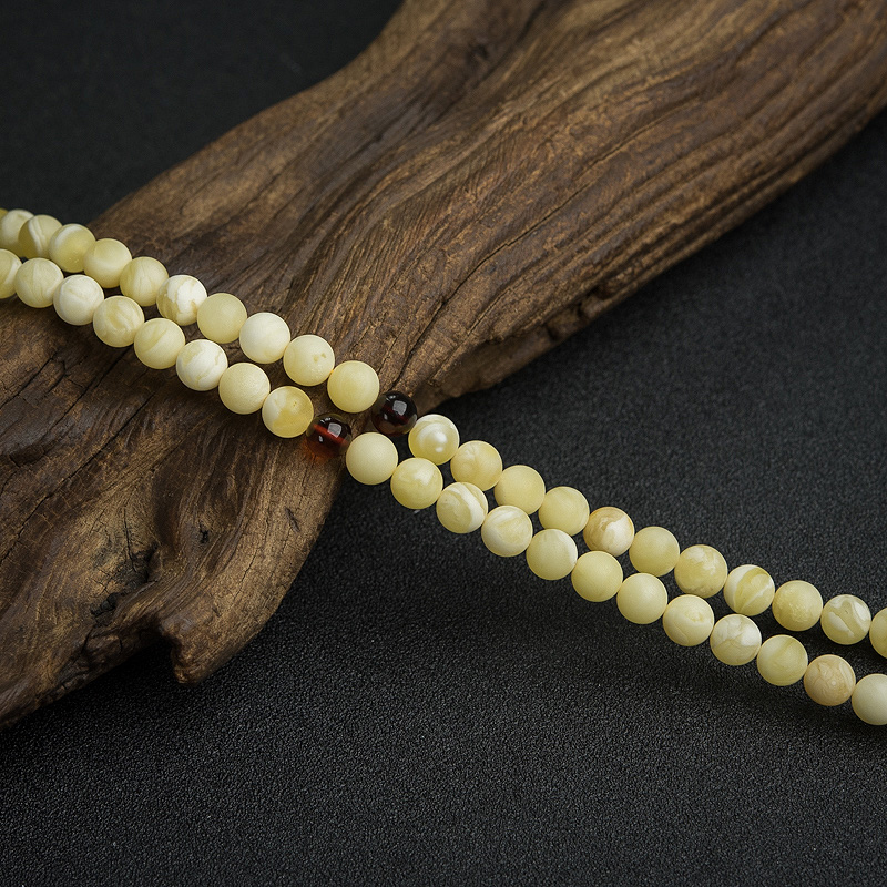 7mm波罗的海天然蜜蜡108佛珠-红掌柜
