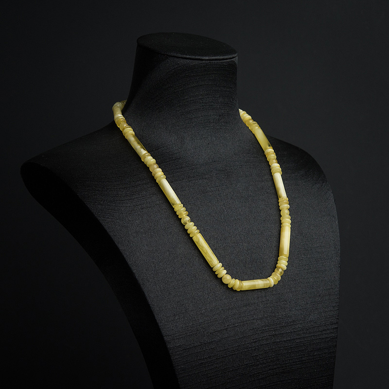 波罗的海白花蜜蜡桶珠项链-红掌柜