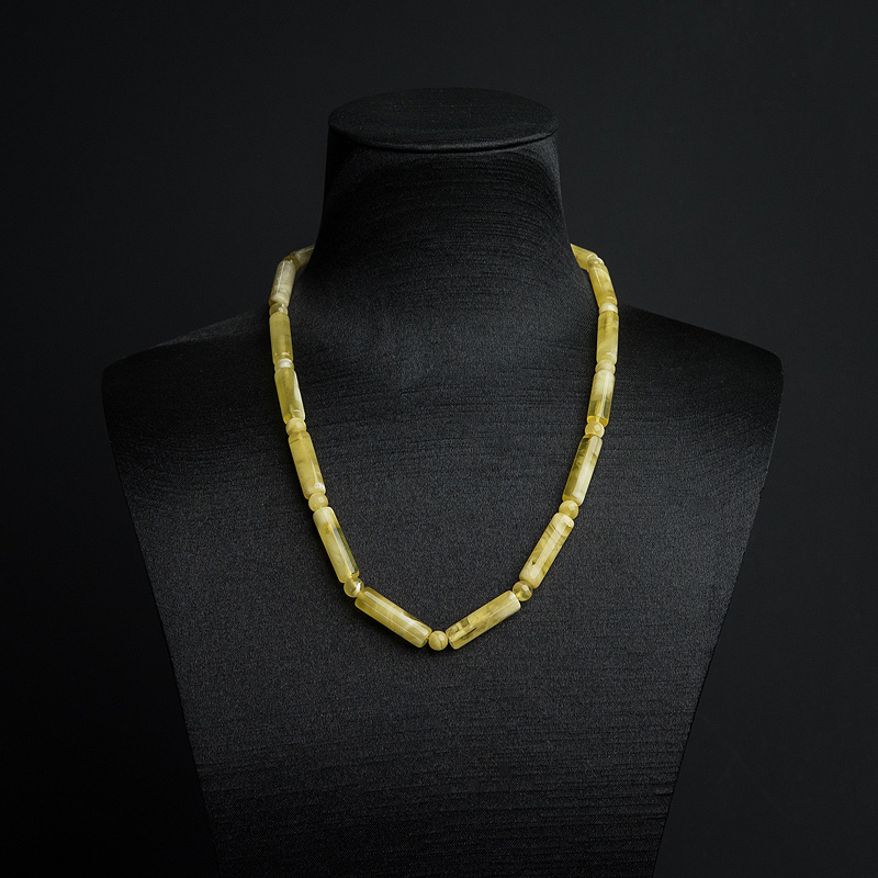 波罗的海天然白花蜜蜡桶珠项链-红掌柜