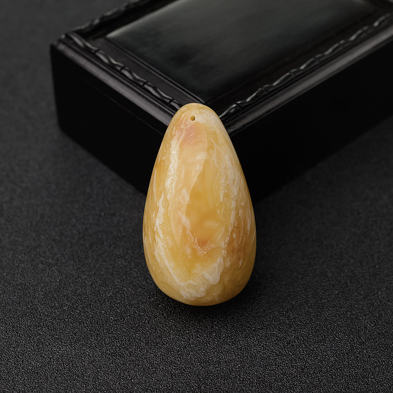 白花蜜蜡随形吊坠-红掌柜