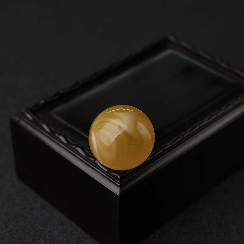 鸡油黄蜜蜡圆珠-红掌柜