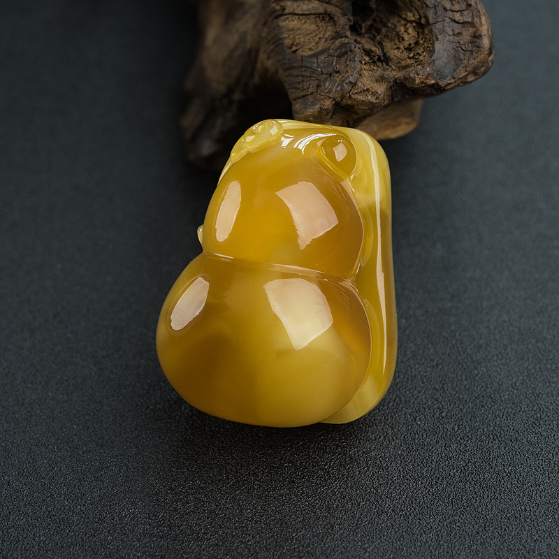 褐黄蜜蜡吊坠-红掌柜