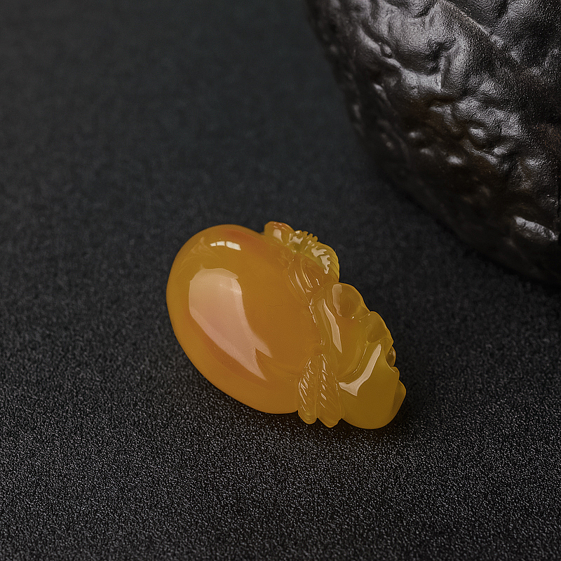 天然蜜蜡钱袋吊坠-红掌柜