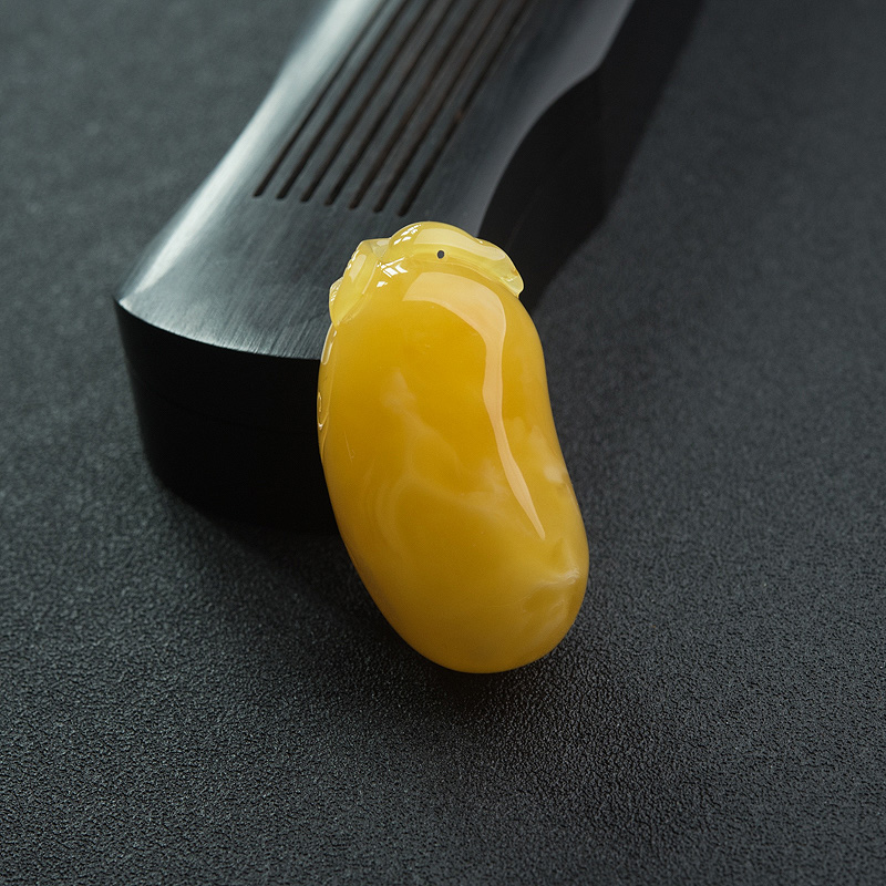 天然鸡油黄蜜蜡福瓜吊坠-红掌柜