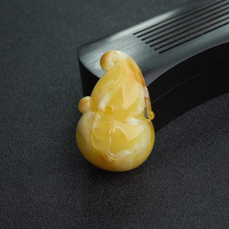 波罗的海白花蜜蜡葫芦吊坠-红掌柜