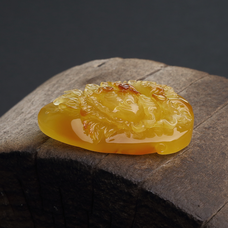 波罗的海天然鸡油黄蜜蜡吊坠-红掌柜