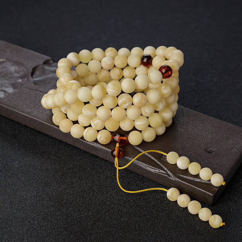 波罗的海天然蜜蜡108佛珠-红掌柜