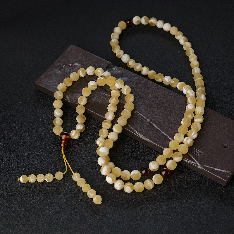 波罗的海白花蜜蜡108佛珠-红掌柜