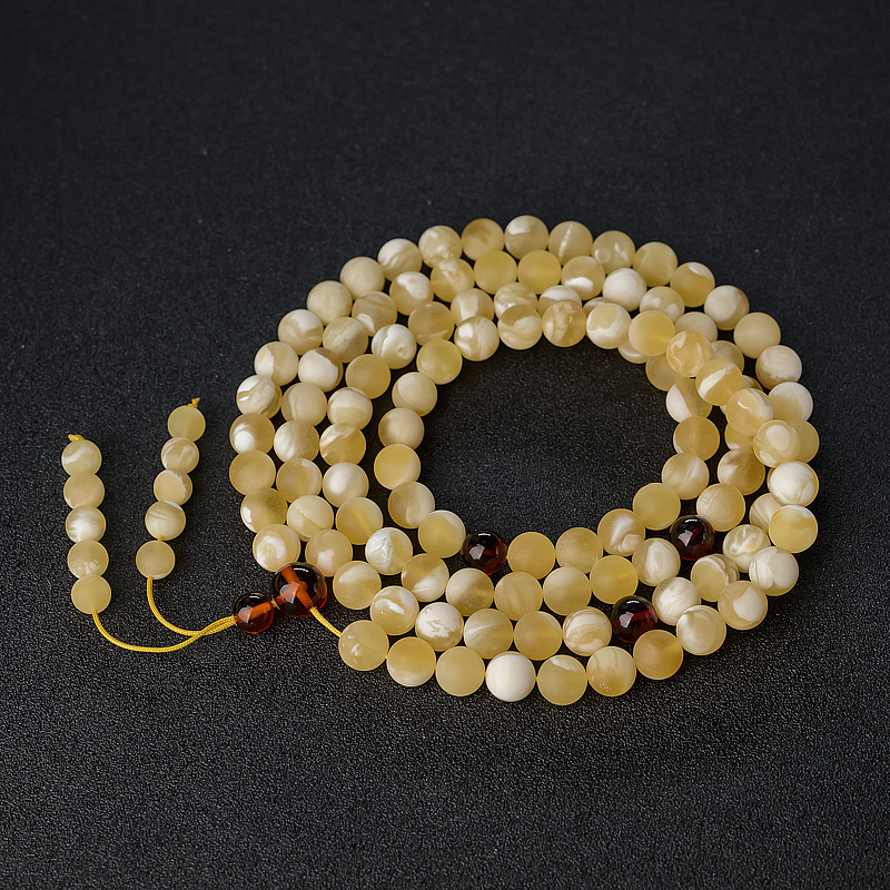 波罗的海天然白花蜜蜡佛珠-红掌柜