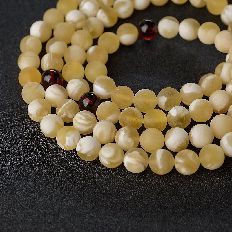 白花蜜蜡108佛珠-红掌柜