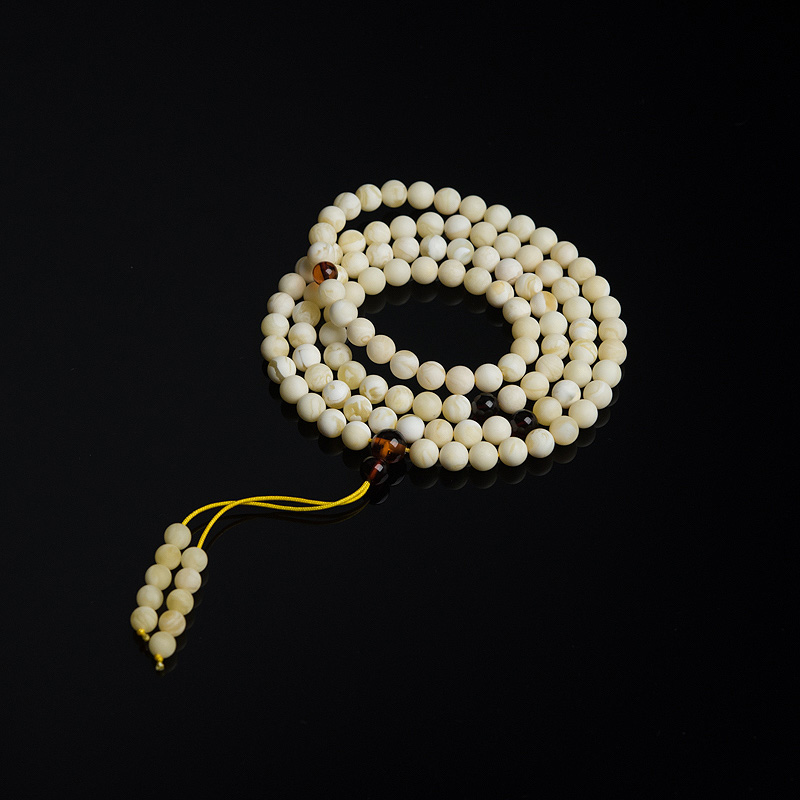 白花蜜蜡佛珠-红掌柜