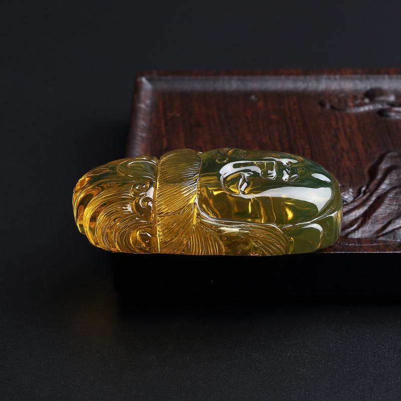 高蓝净水墨西哥蓝珀吊坠-红掌柜