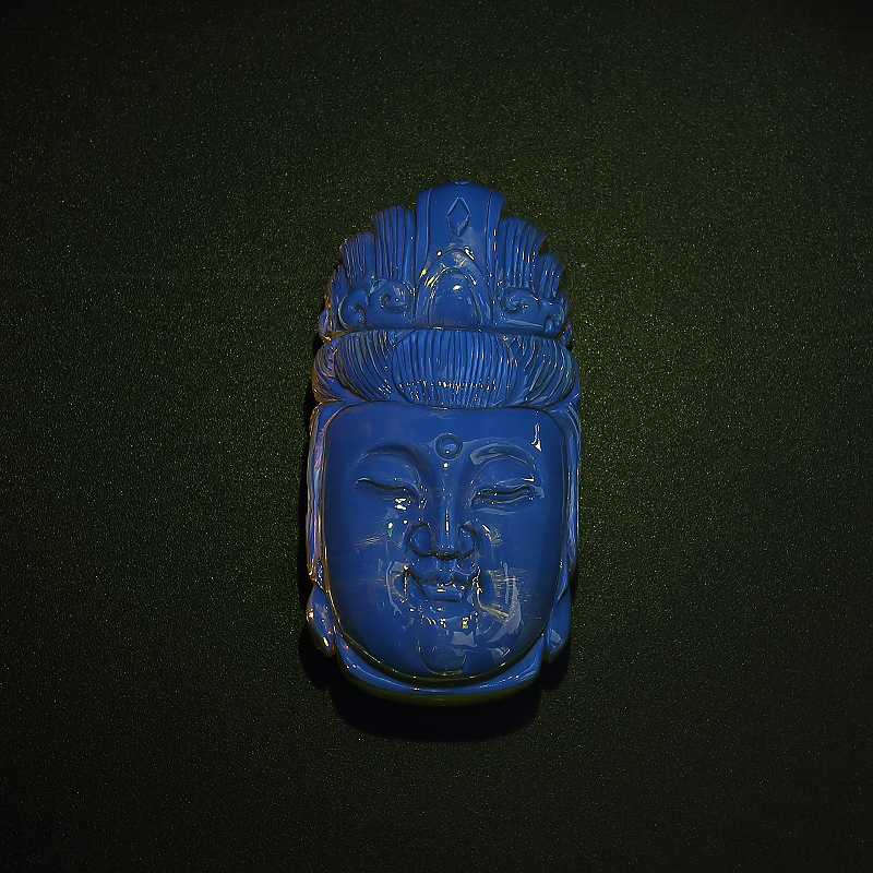 墨西哥蓝珀观音吊坠-红掌柜