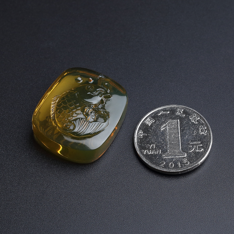 蓝珀鲤鱼吊坠-红掌柜