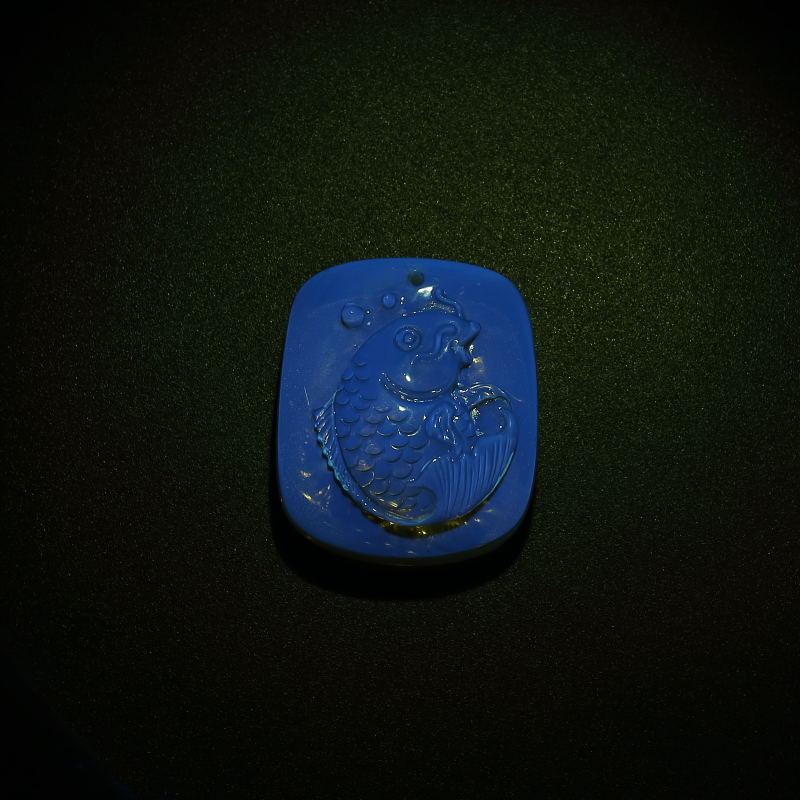 墨西哥蓝珀鲤鱼吊坠-红掌柜