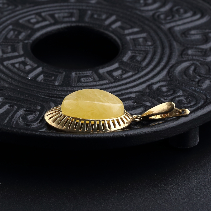 银镀金镶波罗的海天然蜜蜡吊坠-红掌柜