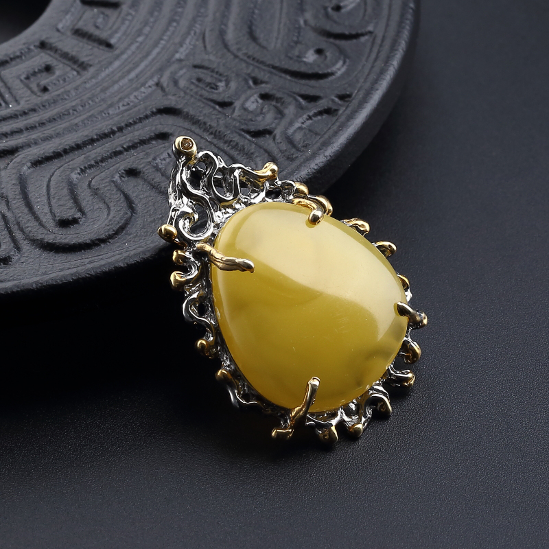 波罗的海天然鸡油黄蜜蜡吊坠-红掌柜