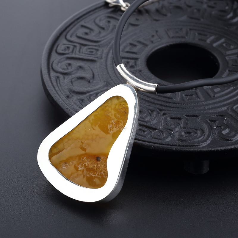 银镀金镶波罗的海黄白蜜蜜蜡吊坠-红掌柜