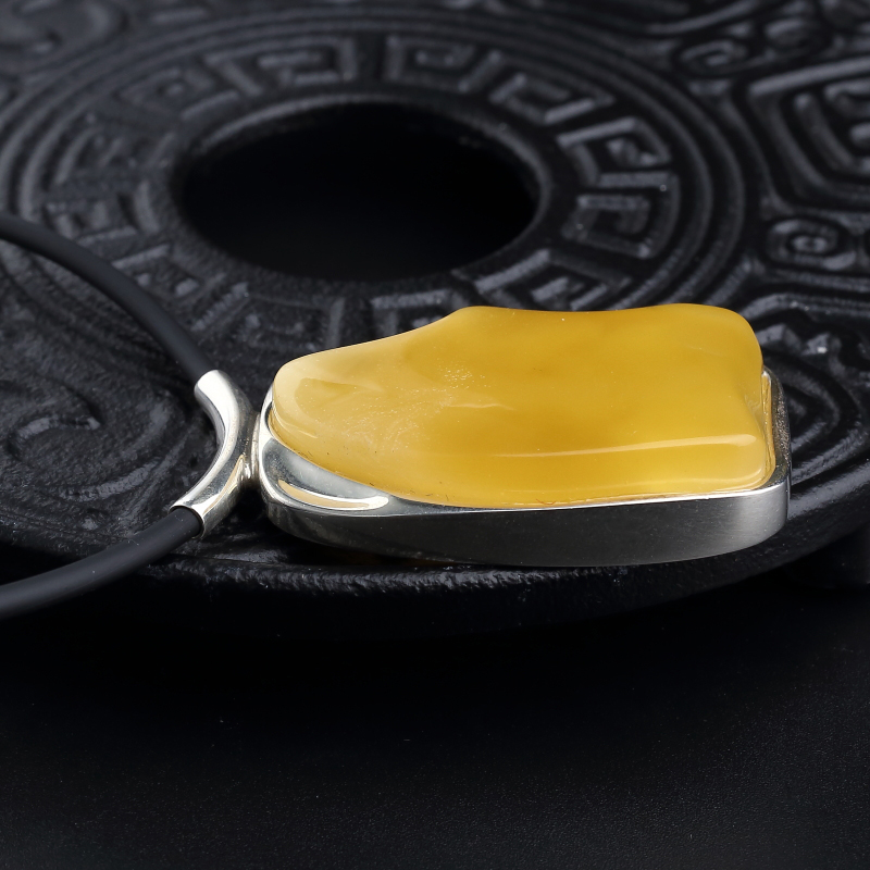 银镀金镶波罗的海天然蜜蜡吊坠-红掌柜