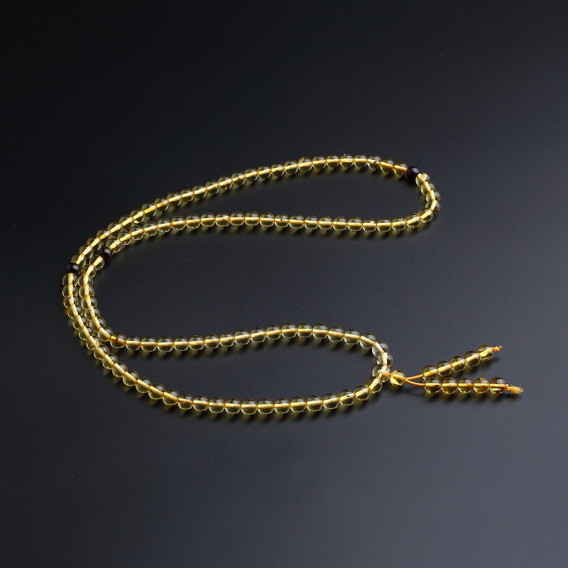 5mm天然虫珀佛珠手串-红掌柜