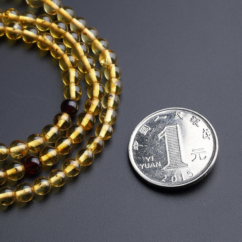 5mm虫珀佛珠手串-红掌柜