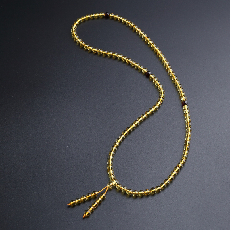 波罗的海天然虫珀佛珠手串-红掌柜