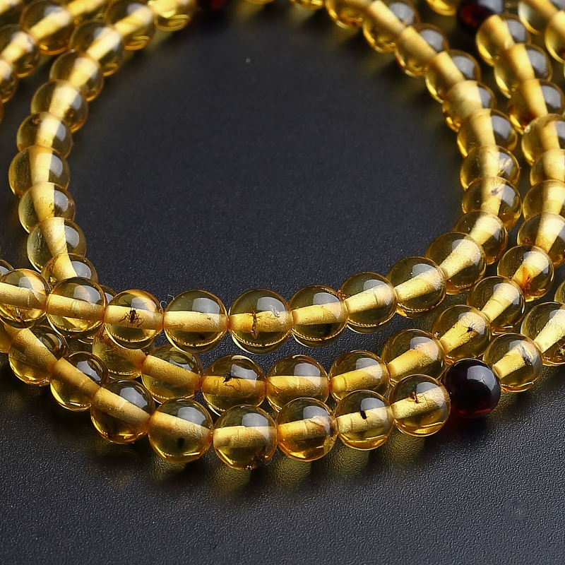 5mm波罗的海天然虫珀手串-红掌柜