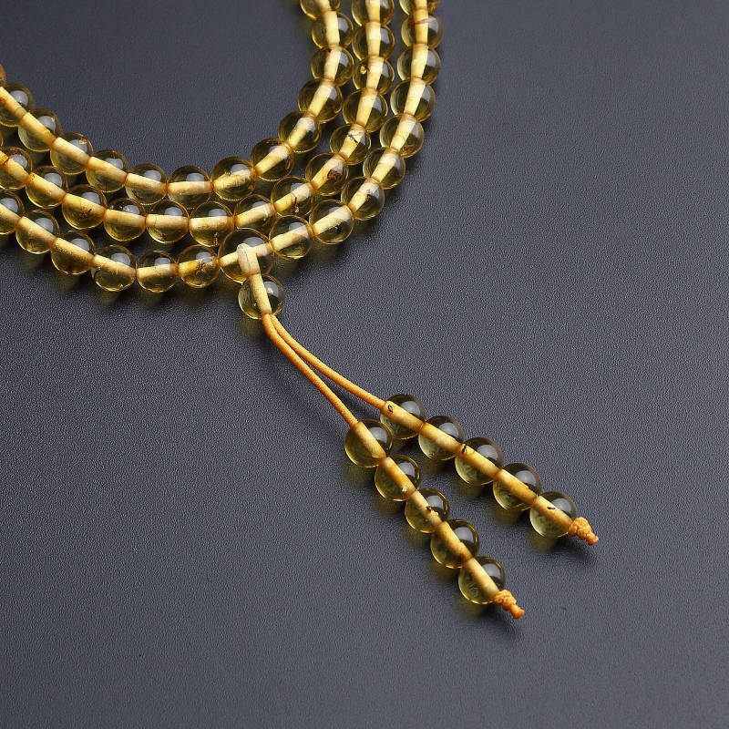 5mm波罗的海虫珀佛珠手串-红掌柜