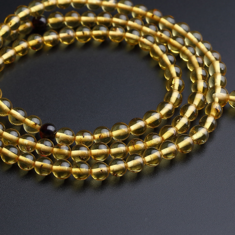 5mm波罗的海天然佛珠手串-红掌柜