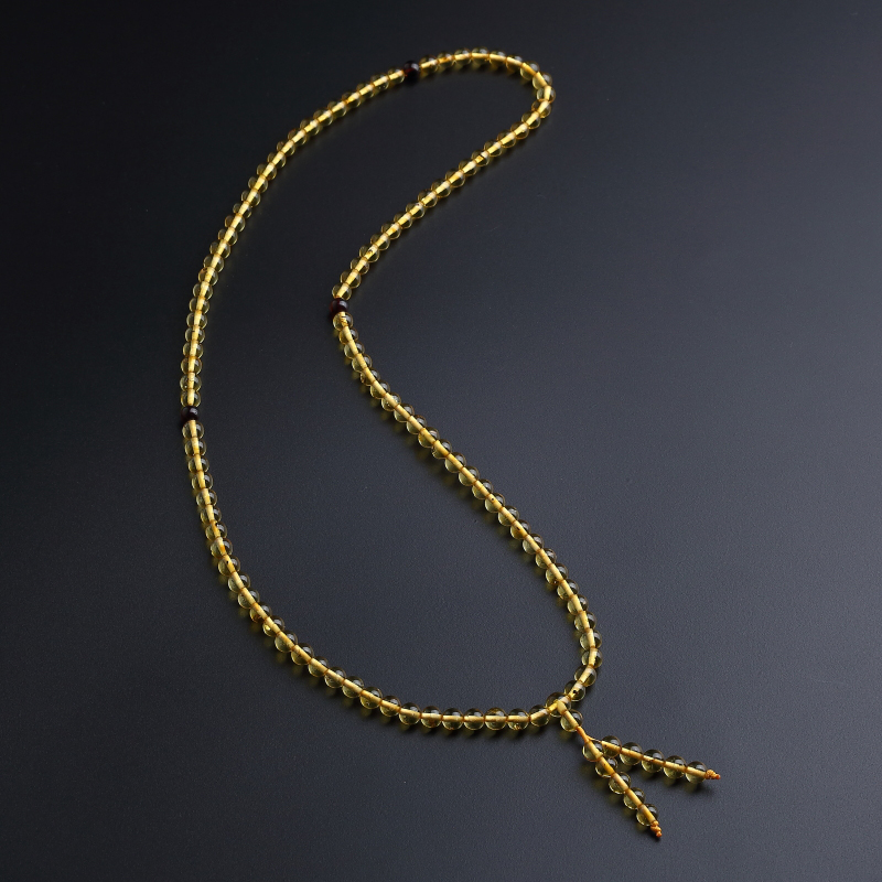 5mm波罗的海天然虫珀佛珠手串-红掌柜