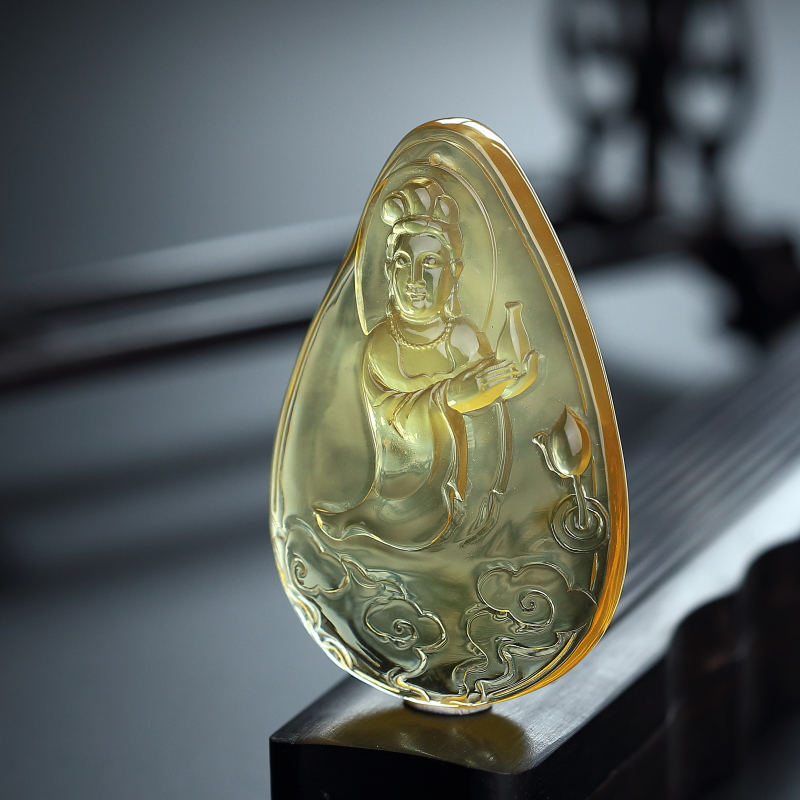 波罗的海金珀观音吊坠-红掌柜