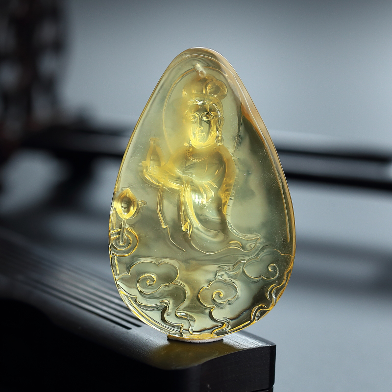 波罗的海天然金珀吊坠-红掌柜