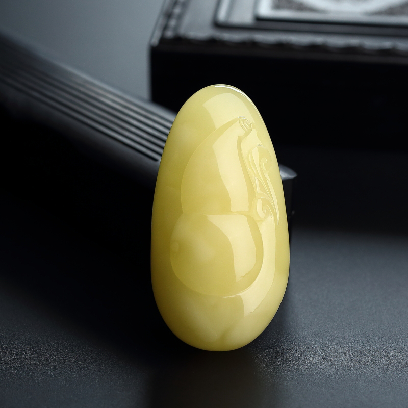 波罗的海天然满蜜柠檬黄蜜蜡葫芦吊坠-红掌柜