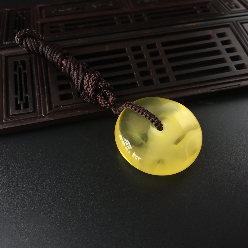 波罗的海天然蜜蜡平安扣吊坠-红掌柜
