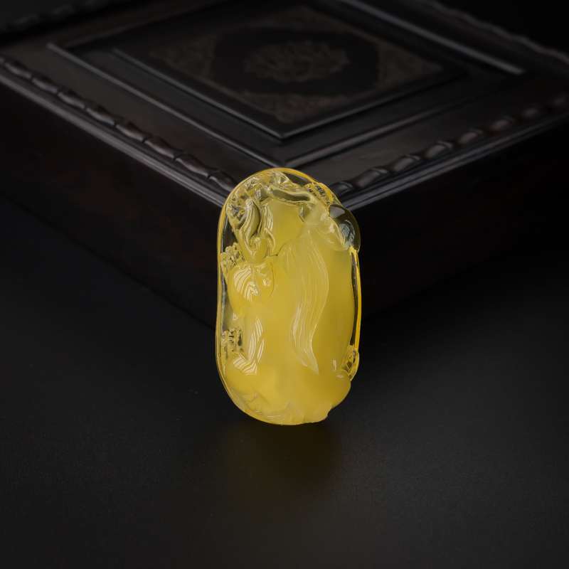 柠檬黄蜜蜡貔貅吊坠 - 红掌柜