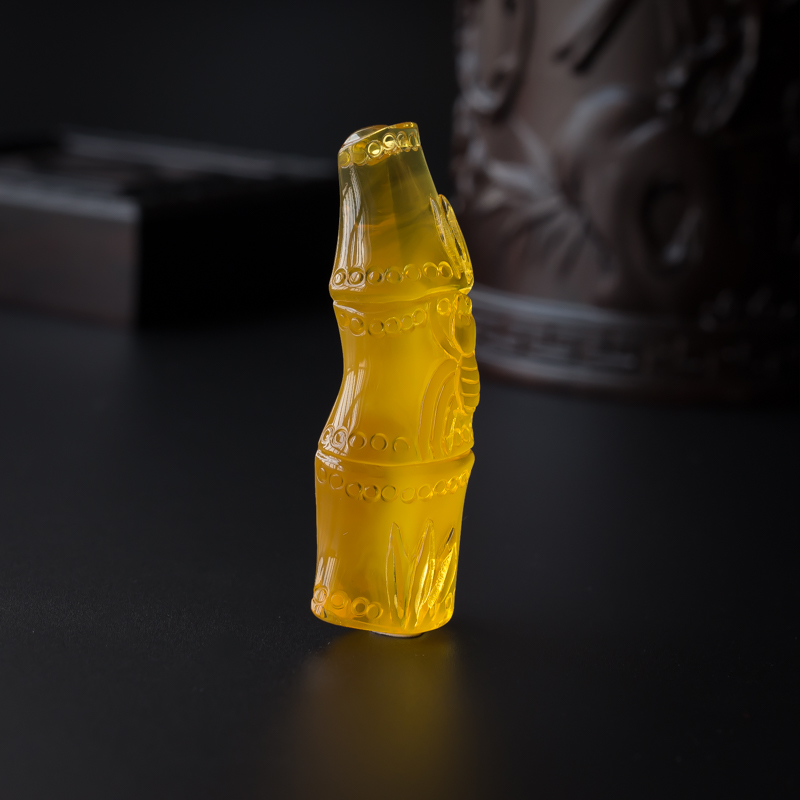 蜜蜡知足常乐吊坠 - 红掌柜