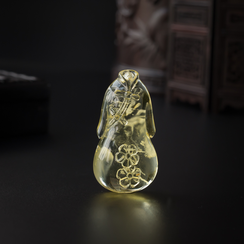 波罗的海天然金包蜜柠檬黄蜜蜡旗袍吊坠 - 红掌柜