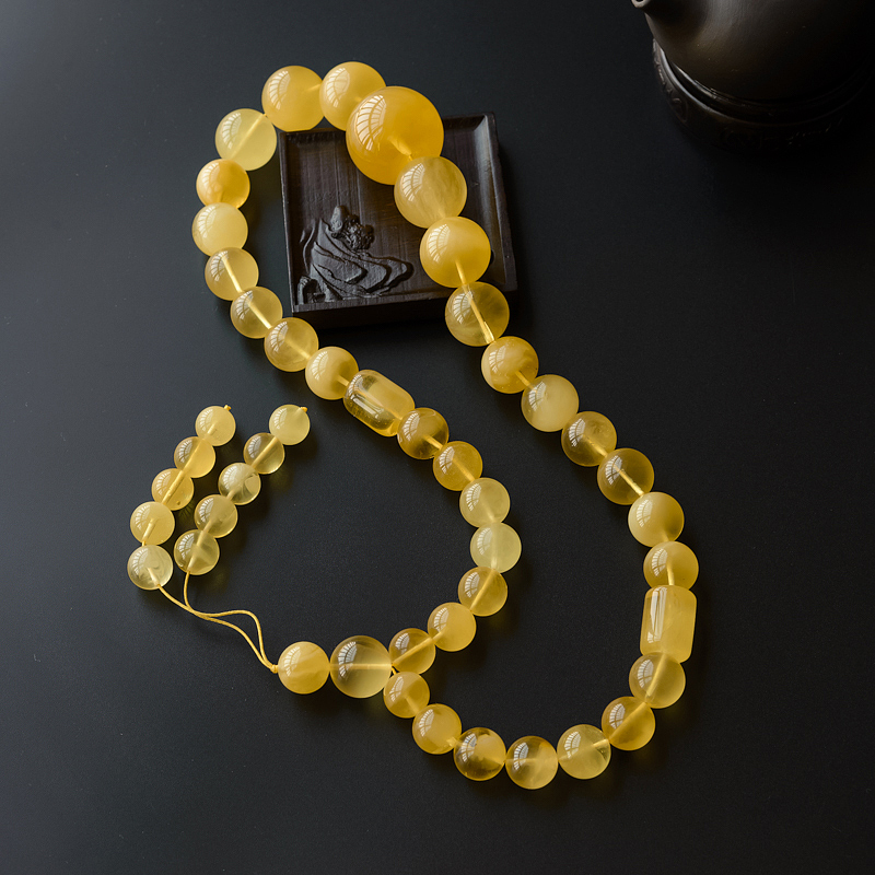 鸡油黄蜜蜡塔链 - 红掌柜