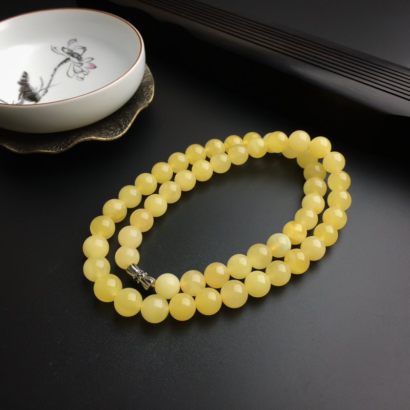 天然柠檬黄蜜蜡塔链 - 红掌柜