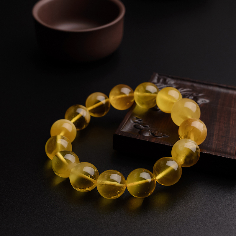 金包蜜鸡油黄蜜蜡手串 - 红掌柜