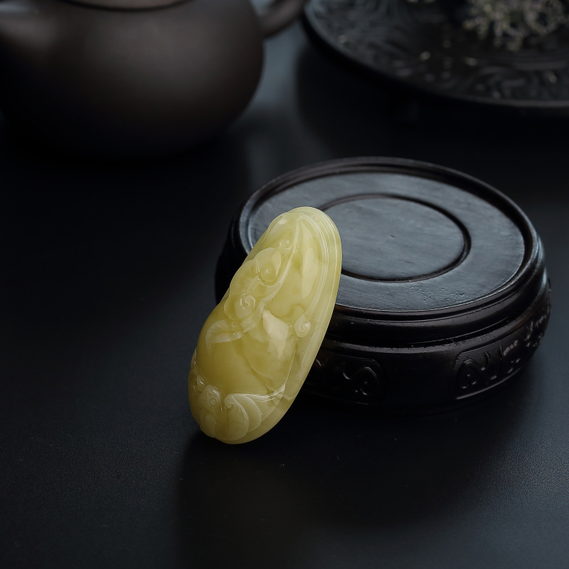 波罗的海柠檬黄蜜蜡福瓜吊坠-红掌柜