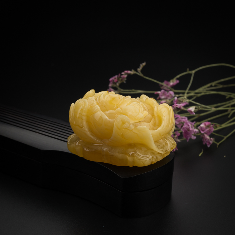 黄白蜜牡丹花吊坠-红掌柜