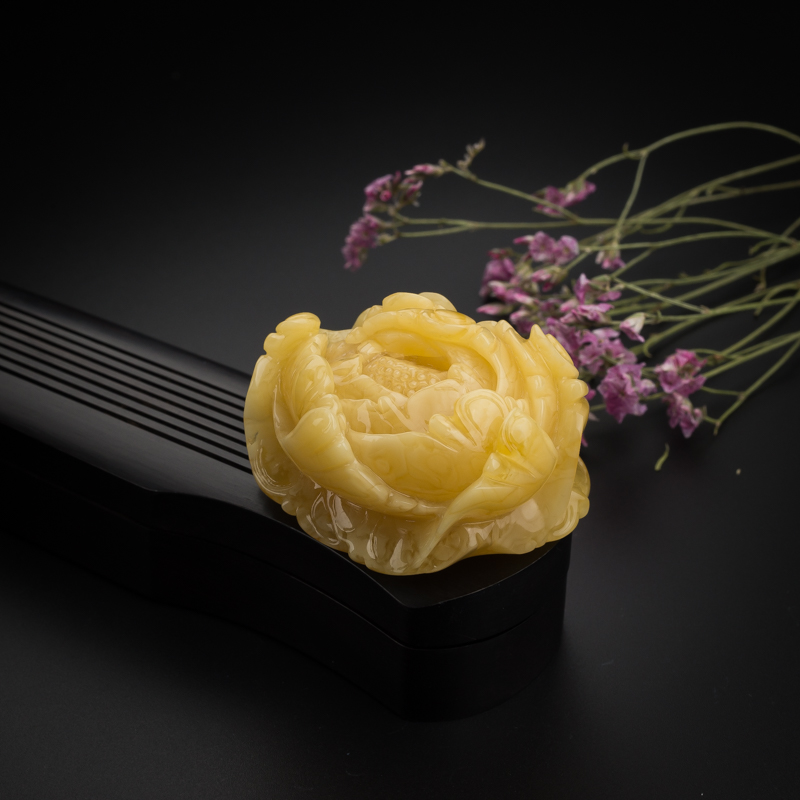 蜜蜡牡丹花-红掌柜