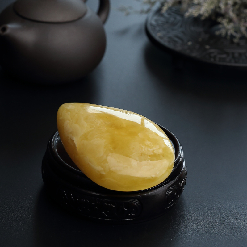 黄白蜜蜜蜡水滴挂件-红掌柜