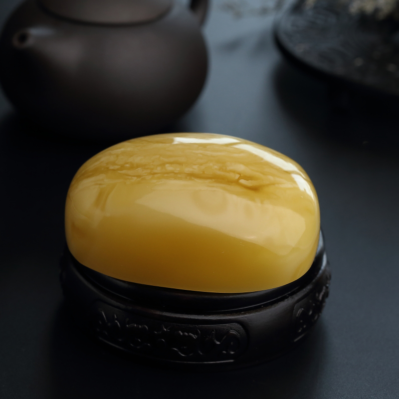 黄白蜜蜜蜡随形挂坠-红掌柜